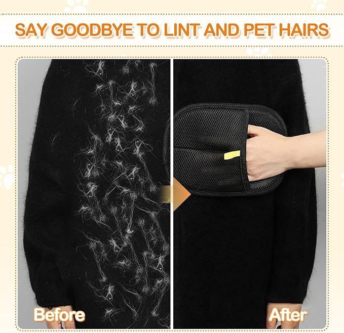 Pet Hair Removal Glove, 2025 New Reusable Electrostatic Glove for Cats &amp; Dogs, Effective Pet Hair Remover for Furniture, Couch, Carpet, and Car Seats (3PCS)