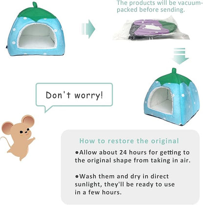 Guinea Pig Hideout Bed Rabbit House Cave Accessories Cozy Hide-Out for Bunny Hedgehog Ferret Chinchilla&amp;Other Small Animals