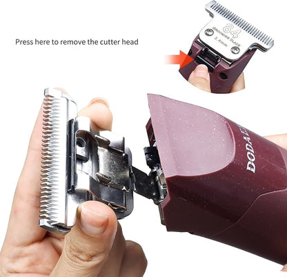 Professional Grooming Electric Corded 2-Speed Horse Clipper with Detachable Blade - Cool &amp; Quiet Running Design - Includes Size T84 Blade for Complete Horse Grooming - Burgundy
