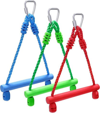 Rainbow Craft 3-Pack Kids Ninja Monkey Bars - Trapeze Swing Bars for Ninja Obstacle Course Attachments - 3pc of Blue, Red &amp; Green Color