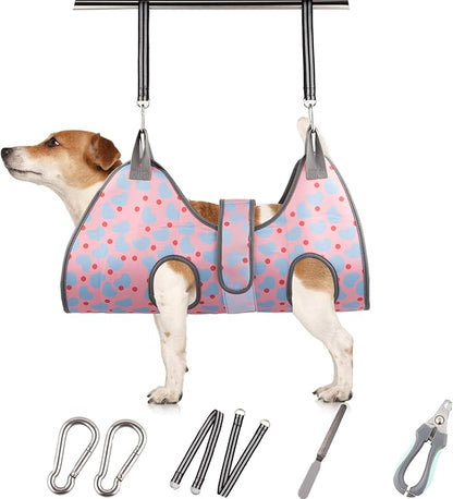 Dog Grooming Hammock for Small Dogs &amp; Cats, Dog Grooming Harness for Nail Trimming, Pet Grooming Sling Helper with Nail Clippers/Nail Trimmers