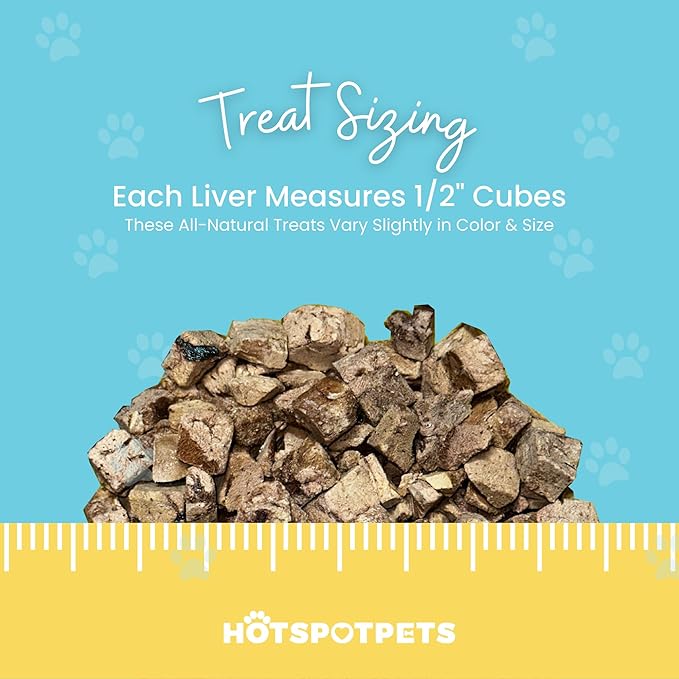 hotspot pets Freeze Dried Chicken Liver Treats for Cats &amp; Dogs -1LB Big Bag-Made in USA- Single Ingredient All Natural, Grain-Free - Perfect for Training, Food Topper or Snack