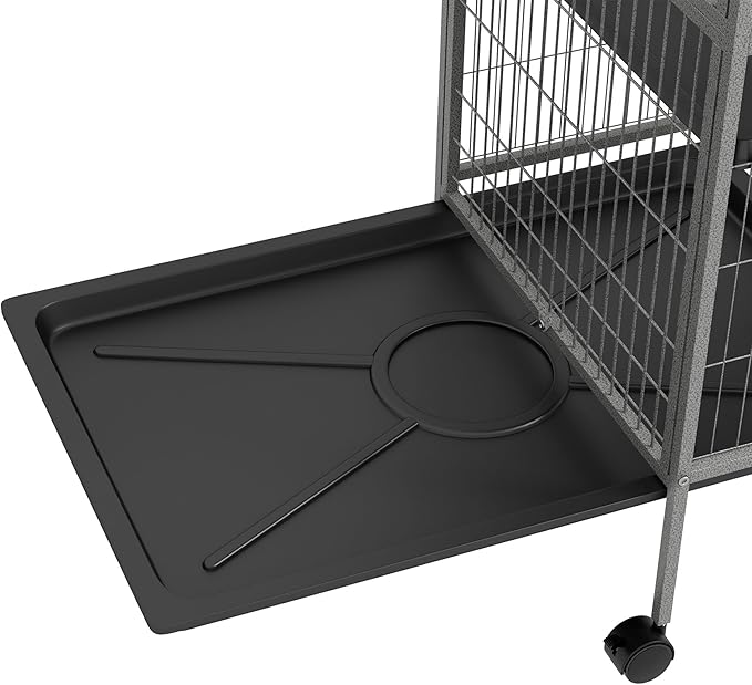 PawHut 63" 6-Tier Small Animal Cage, Ferret Cage, Large Chinchilla Cage with Hammock Accessory &amp; Heavy-Duty Steel Wire, Small Animal Habitat with 6 Doors, Removable Tray, Gray