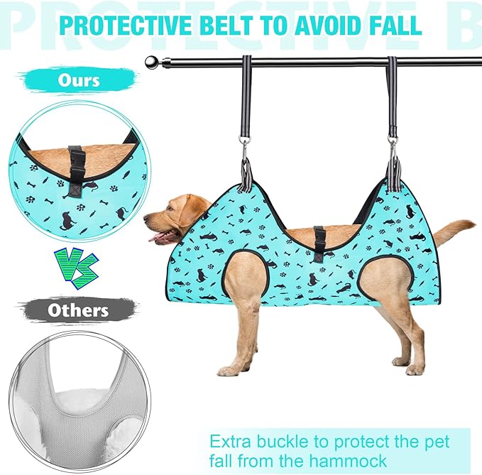 Dog&amp;Cat Grooming Hammock - Pet Harness for Grooming Nail Trimming (XS 15lb), Dog Sling for Nail Clipping, Dog Hanging Holder for Cutting Nail with Nail Clippers
