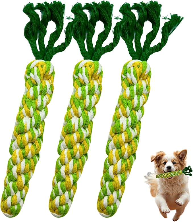 3PCS Rainbow Woven Pet Chew Set, Colorful Puppy Teething Chews, Dog Chew Toys, Cat Teething Playset, Soft &amp; Safe Interactive Pet Chews