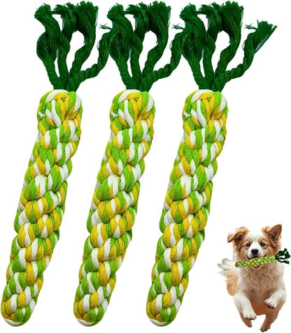 3PCS Rainbow Woven Pet Chew Set, Colorful Puppy Teething Chews, Dog Chew Toys, Cat Teething Playset, Soft &amp; Safe Interactive Pet Chews