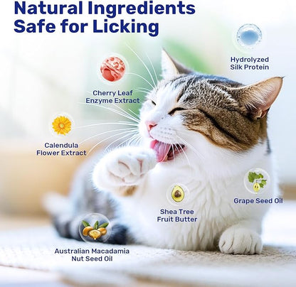 Waterless Cat Shampoo - No Rinse Foam Cat Bath | Licking Safe Dry Shampoo for Dander Reducing | pH Balanced (7 oz) for Kitten Sensitive Skin | Deep Cleansing Relieves Itchy Skin &amp; Shedding