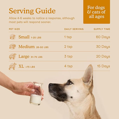 Fera Pets Immune Goat Milk for Dogs &amp; Cats with Colostrum, Organic Turkey Tail Mushroom, &amp; Probiotics - Improves Immune Response - for Picky Eaters - Powder - 60 TSP