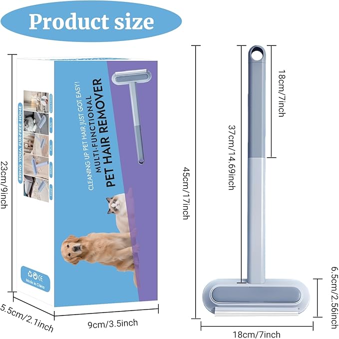 4 in 1 Multifunctional Reusable Pet Hair Remover Brush,Dog &amp; Cat Hair Remover Tool for Couch,Bedding &amp; Carpet,Washable Fur Remover with Dual-Sided Cleaning Brush