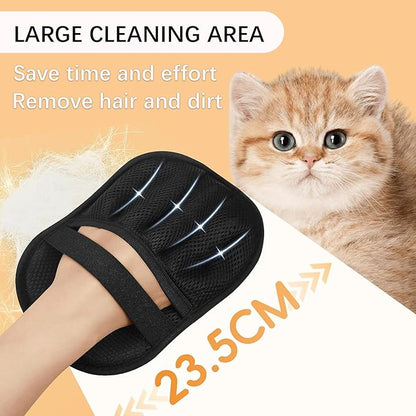 3 Pcs Magic pet Hair Remover Glove - Reusable &amp; Easy-to-Clean cat and Dog Fur Brush for Effortless Grooming, Upgraded Grip and Large Size for Better Coverage