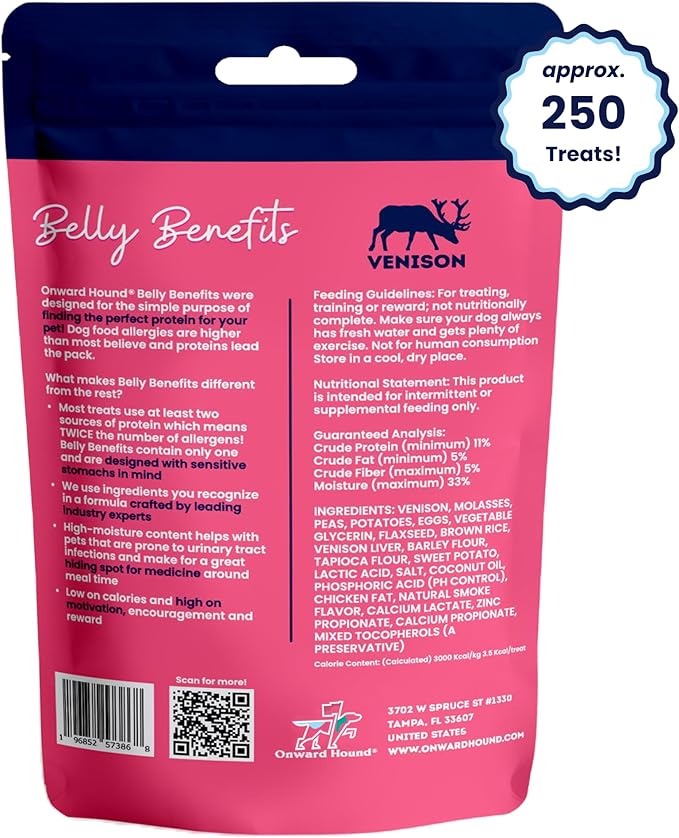 Training Treats for Dogs - Soft Venison - Low Calorie Dog Training Treats for Sensitive Stomachs with Single Source Premium Protein, Corn Free, &amp; Soy Free Formula - 10 oz