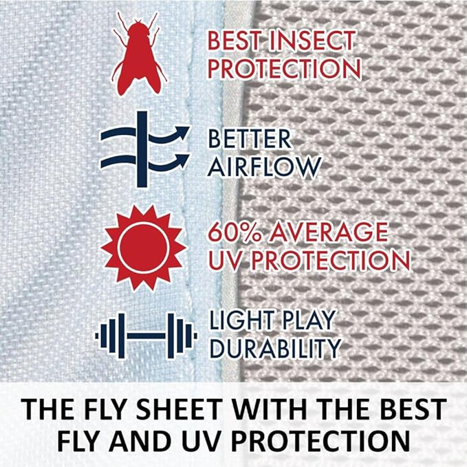Schneiders Adjusta-Fit Mosquito Mesh Hybrid II Horse Fly Sheets | Ultimate Insect &amp; UV Protection for Equine Comfort