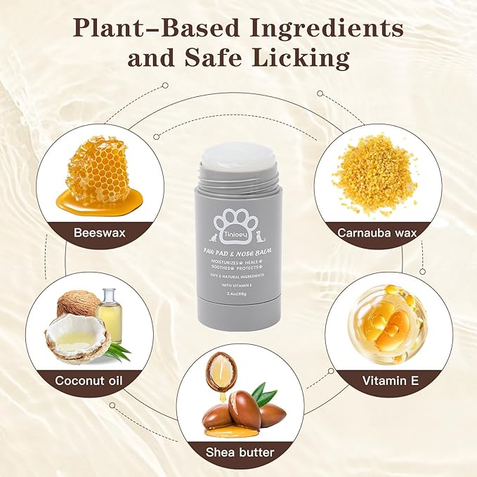 Cat Dog Paw Pad Balm Stick (2.4 oz) | Natural Lick Safe Dog Paw Blam Protector, Soother &amp; Moisturizer for Cracked Dry &amp; Damaged Paws, Nose &amp; Elbows | Snout Soother for Dogs