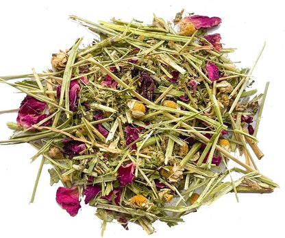 Herbal Calming Forage (2 Ounces): Premium Rabbit Food, Hay for Guinea Pigs Food, Chinchilla Food, Hamster Treat Made with Timothy Hay &amp; Organic Herbs (2 Ounces)