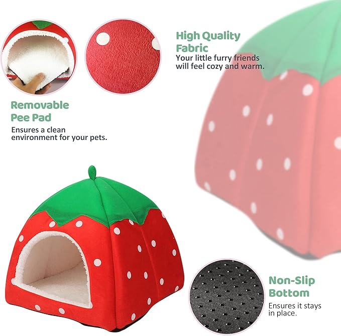 Guinea Pig Hideout 2 Pack Guinea Pig Bed House Cage Accessories Cozy Hide-Out for Hedgehog Ferret Chinchilla&amp;Other Small Animals