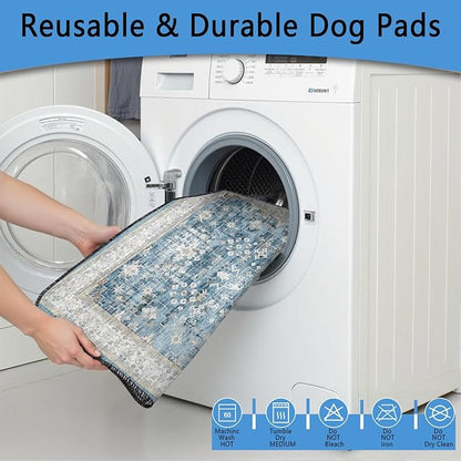 Washable Pee Pads for Dogs 2 Pack, Absorbent Reusable Puppy Pads Waterproof, Leakproof &amp; Non-Slip Whelping Pad, Potty Training Pads for Dogs Playpen Mat 24x36