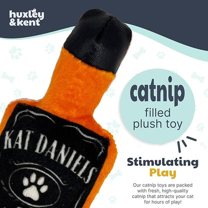 Huxley &amp; Kent Plush Cat Toy - Interactive Catnip Toy for Cats &amp; Kittens - Soft Kitty Toy with Crinkle &amp; Catnip - Fun Indoor Play Toy - Kat Daniels Whiskey