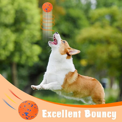 Dog Balls for Aggressive Chewers, Indestructible Bouncy Floating Balls for Training Dog Catch and Fetch, Sturdy Solid Tennis Ball Toys for Large Medium Small Dogs - 2.75in - Orang&amp;White - 2pcs