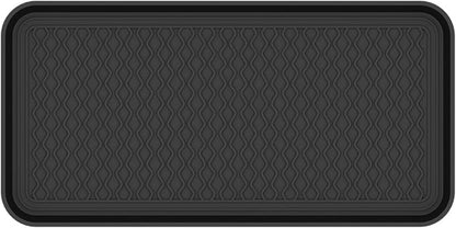 Ottomanson 15” x 30” Multi-Purpose Boot Tray - Waterproof Mat for Shoes, Pet Food, Litter Box, Painting &amp; Planting - 1.2” Raised Edge for Spill Protection