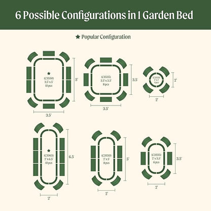 Vego garden Aluzinc Raised Garden Bed Kits, 17" Tall 6 in 1 Modular Metal Raised Planter Bed for Vegetables Flowers Patio Ground Planter Box, Sky Blue