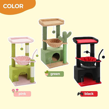 PEQULTI 4-in-1 Multi-Level Cat Tower, 33&