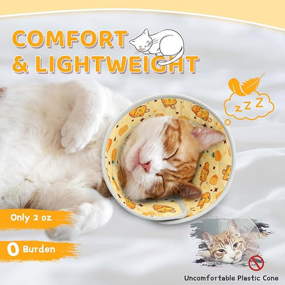 Cat Cone Collar Soft to Stop Licking, Adjustable, Foldable Lightweight Kitten Cones After Surgery Recovery for Cats &amp; Kittens, Cat Cone Alternative (Orange, S)
