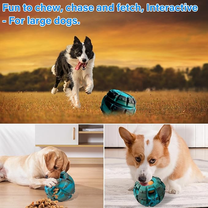 Yipetor Frozen Treat Dispensing Dog Toy - Large Chew Toy, Freezable Fillable Rubber, Reduces Anxiety, Easy to Clean, Interactive Puzzle (Large)