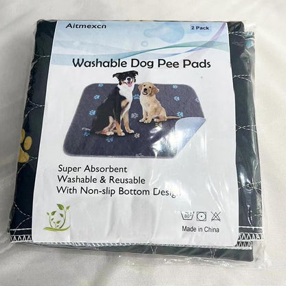 Aitmexcn Washable Puppy Dog Pee Pad, 2PCS 100% Waterproof Whelping Training Mat for Puppy/Senior Dog, Fast Drying Reusable Puppy Pads for Indoor, Outdoor and Car Travel- 32&