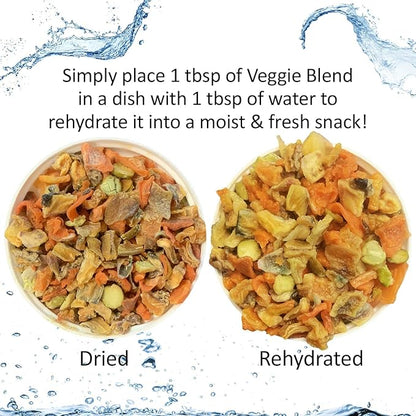 Veggie Blend - Healthy Natural Mixed Dried Vegetable Treat - Sweet Potatoes, Carrots, Peas - for Degus, Chinchillas, Sugar Gliders, Hedgehogs, Guinea Pigs &amp; Small Pets… (8 Ounce (Pack of 1))