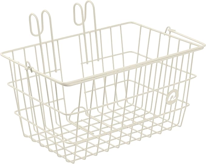 Retrospec Apollo-Lite Lift-Off Bike Basket - Detachable Steel Handlebar Basket with Carrying Handle for Commuting, Shopping &amp; Beach Trips - 14.5in x 9.5in Weather-Resistant Biking Gear