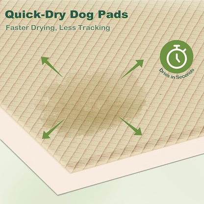 MIZOK Puppy Pads Small 22x22 Pee Pads for Dogs Bamboo Odor Eliminating &amp; 6-Layer Absorbent Leak-Proof Dog Pee Pads Potty Training with Adhesive Tabs, Disposable (50 Counts)