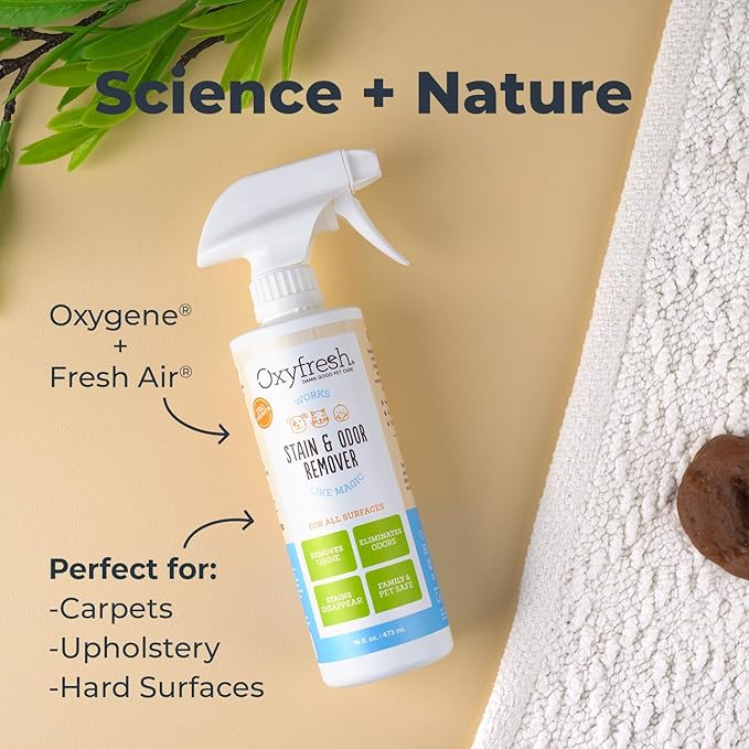 Oxyfresh Advanced Pet Stain Remover &amp; Urine Odor Eliminator – Fast Acting Pet Odor Eliminator for All Surfaces - Best Way to Remove Stains - Dog &amp; Cat Urine Neutralizer