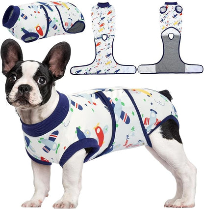 Kuoser Recovery Suit for Dogs Cats After Surgery, Professional Pet Recovery Shirt Dog Abdominal Wounds Bandages, Substitute E-Collar &amp; Cone,Prevent Licking Dog Onesies Pet Surgery Recovery Suit