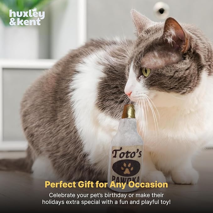 Huxley &amp; Kent Plush Cat Toy - Interactive Catnip Toy for Cats &amp; Kittens - Soft Kitty Toy with Crinkle &amp; Catnip - Fun Indoor Play Toy - Toto&