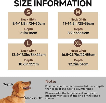 Dog Cone Collar XL, Soft Cones for Large Medium Small Dogs,Adjustable Dog Cone Alternative to Stop Licking, Comfy Elizabethan Collar for After Surgery Wound Healing &amp; Hot Spots Brown