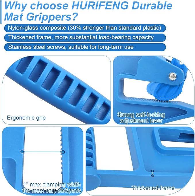 2-Pack Heavy Duty Mat Grippers – Stall Mat Movers for Horse Barn, Gym, Trailer &amp; Rubber Flooring – Ergonomic Mat Puller for Easy Lifting &amp; Moving – Durable, Non-Slip Handles for Secure Grip