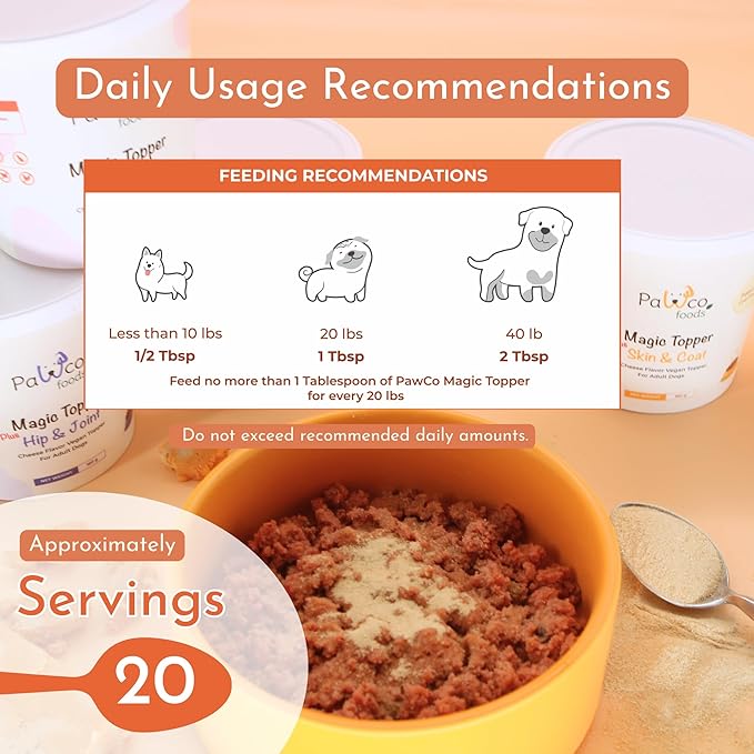 PawCo Magic Topper Original - Dog Food Topper for Picky Eaters, Grain-Free Meal Enhancer, Supports Immune &amp; Digestive Health, 160g