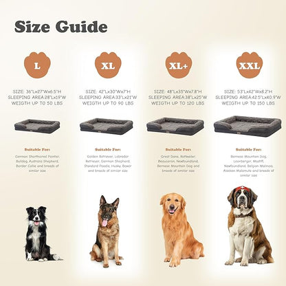 Orthopedic Dog Bed for Extra Large Dogs - XL Washable Dog Sofa Beds Large, Supportive Foam Pet Couch Bed with Removable Washable Cover, Waterproof Lining and Nonskid Bottom