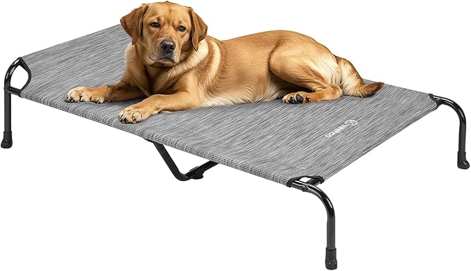 Veehoo Original Elevated Dog Cot - Raised Headboard Cooling Pet Bed, Large Dogs, Non-Slip &amp; Breathable, XXL, CWC2417A