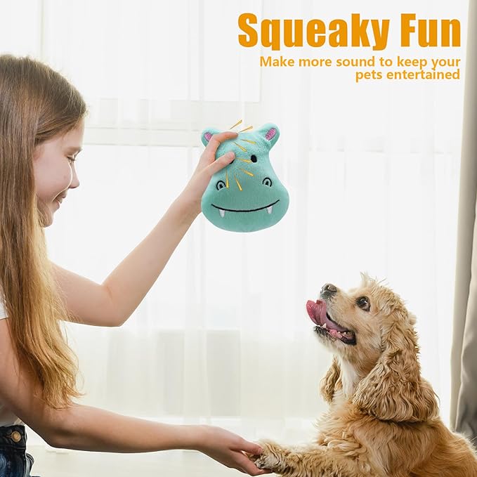 Squeaky Dog Toys, 11 Pcs Interactive Dog Plush Toy Collection in Flower Bouquet Packaging,10 Adorable Animal Plushies for Endless Play &amp; Training