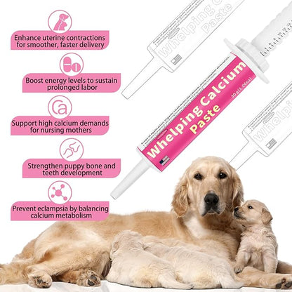 4 in 1 Whelping Kit for Dogs - Whelping Calcium Paste, Probiotic Paste, Fading Puppy Support &amp; Puppy Milk Replacer - Essential Dog Whelping Supplies for Safe Delivery, Strong Puppies &amp; Nursing Support