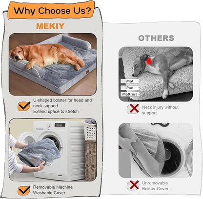 Dog Bed Medium Size Dog-Orthopedic Waterproof Bed for Dogs,Foam Couch Sofa with Washable Removable Cover &amp; Non-Slip Bottom-Grey