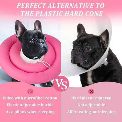 IDOMIK Dog Recovery Collar, Waterproof Soft Dog Cone After Surgery, Comfy Protective Elizabethan Collar Alternative for Dogs Cats, Adjustable Pet Neck Donut Cone Anti-Licking Biting Wounds