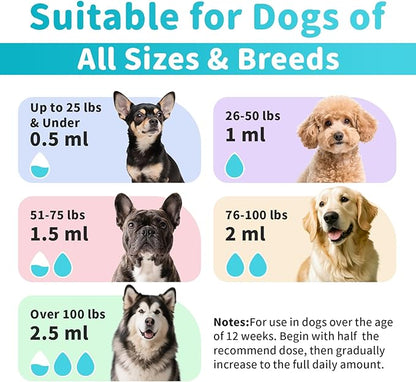 Dog Flea and Tick Support, Natural Herbal Flea &amp; Tick Comfort for Dogs, Flea Liquid Drops Supplement for Dogs with Neem, Oregano, Pumpkin Seed Oil - Chicken Flavor, 2 FL.Oz - All Breeds &amp; Sizes
