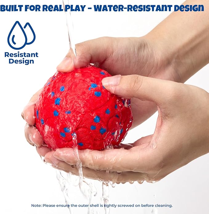 Dog Balls: Interactive Dog Ball Auto Rolling - Interactive Dog Toys for Aggressive Chewers - Bouncy &amp; Throwable, Type-C Rechargeable, Washable, for Small &amp; Medium &amp; Large Dogs – Red