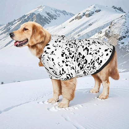 Dalmatian Hoodie, Cute Halloween Cosplay Winter Costume With Pocket, Dalmatians Print Clothes for Medium Large Dogs, Xx-Large