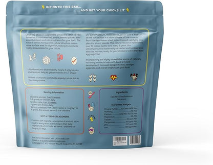 LitChicks’ Calcified Seaweed for Laying Chickens - Crushed Oyster Shell Alternative - Highly Digestible - Single Ingredient - Helps with Egg Laying &amp; Flock Health. (5lbs)