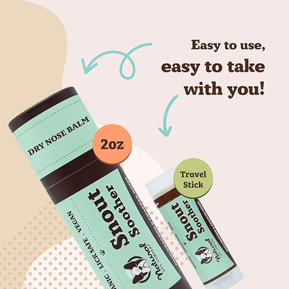Natural Dog Company Snout Soother, Dog Nose Balm, Wax &amp; Cream for Dry, Cracked Noses, Heals &amp; Moisturizes with Shea Butter &amp; Coconut Oil, Lick-Safe Nose Butter, Made in USA, 2 oz. Stick