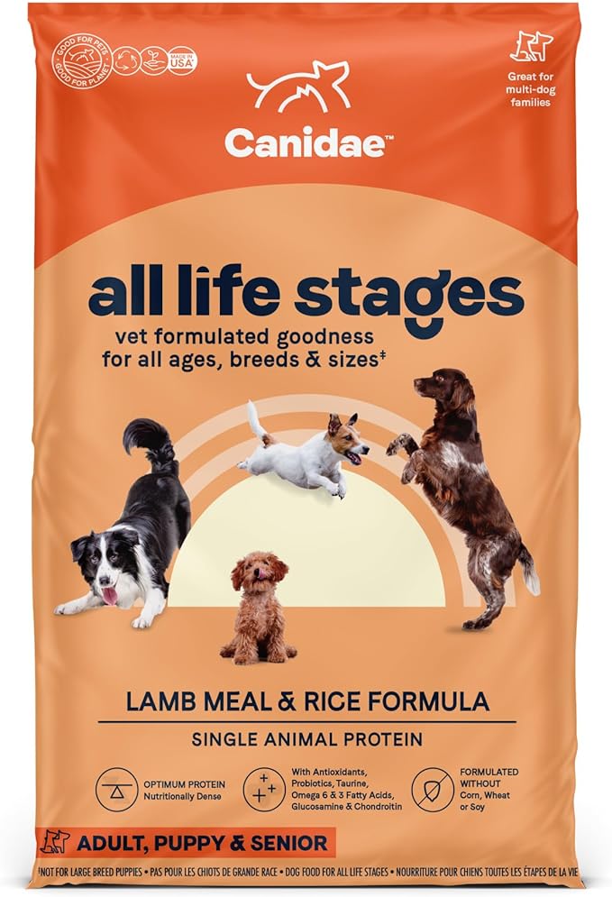 CANIDAE All Life Stages Lamb Meal &amp; Rice Formula Dog Dry 27 Pound (Pack of 1)