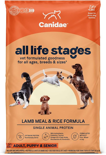 CANIDAE All Life Stages Lamb Meal &amp; Rice Formula Dog Dry 27 Pound (Pack of 1)
